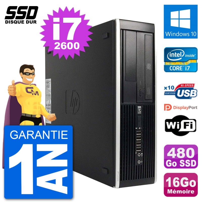 HP Compaq Pro 6300 SFF Desktop PC - Intel i7, 16GB RAM, 480GB SSD, Windows 10, WiFi