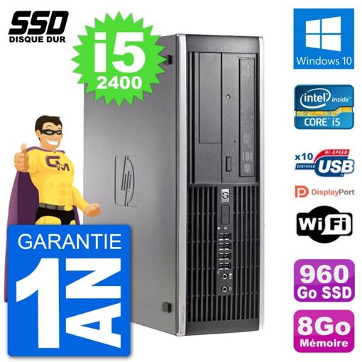 HP Compaq 6200 Pro SFF PC - Intel i5, 8GB RAM, 960GB SSD, Windows 10, Wifi