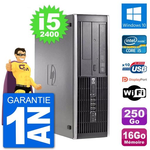 HP Compaq 6200 Pro SFF PC - Intel i5, 16GB RAM, 250GB HDD, Windows 10, WiFi