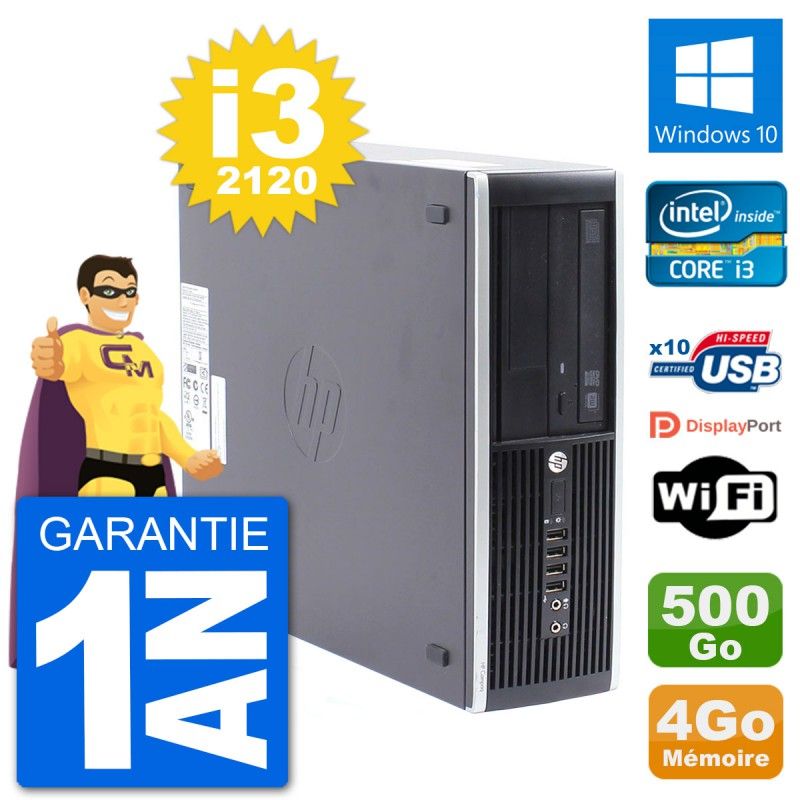HP Compaq Pro 6300 SFF Desktop PC - Intel i3-2120, 4GB RAM, 500GB HDD, Windows 10, WiFi