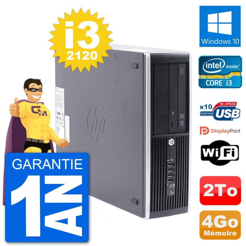HP Compaq Pro 6300 SFF Desktop PC - Intel i3-2120, 4GB RAM, 2TB HDD, Windows 10, WiFi