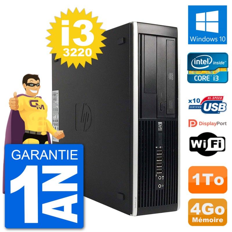 HP Compaq Pro 6300 SFF Desktop PC - Intel i3-3220, 4GB RAM, 1TB HDD, Windows 10, WiFi