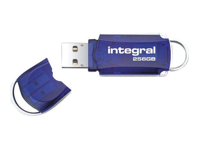 Memoria Integral Courier - Llavero USB - 256 GB - USB 2.0 - Azul transparente