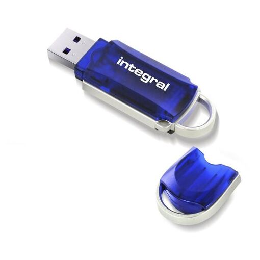Integral Memory Courier USB Drive - 256GB - USB 2.0 - Transparent Blue