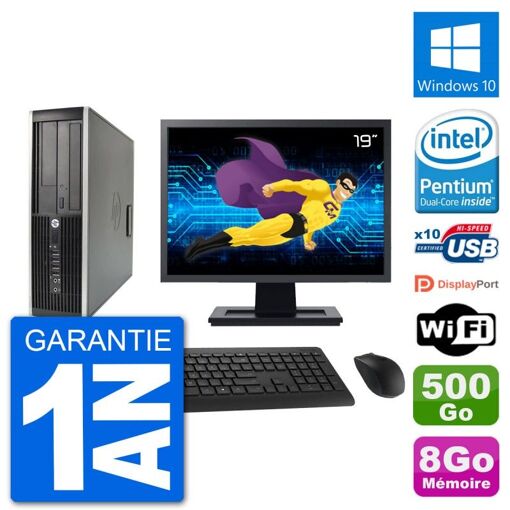 HP Compaq 6200 Pro SFF PC - 8GB RAM, 500GB HDD, 19" Screen, Windows 10