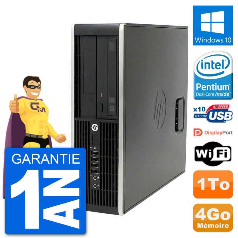 HP Compaq Pro 6300 SFF Desktop PC - Intel Pentium G630, 4GB RAM, 1TB HDD, Windows 10, WiFi