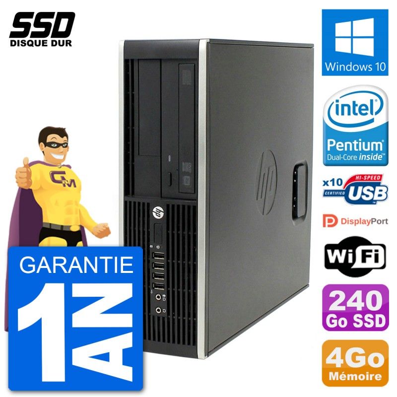 HP Compaq Pro 6300 SFF Desktop PC - Intel G630, 4GB RAM, 240GB SSD, Windows 10, Wifi