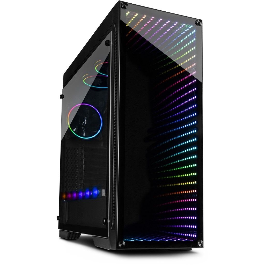 Inter-Tech Midi Infini2 X-908 - Black Mid-Tower Case with RGB Window