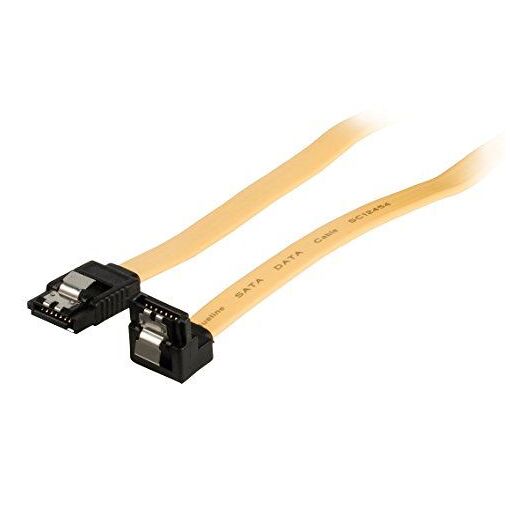 Cable SATA Valueline de Nedis - 50 cm, bloqueado, conector a 90 grados, amarillo