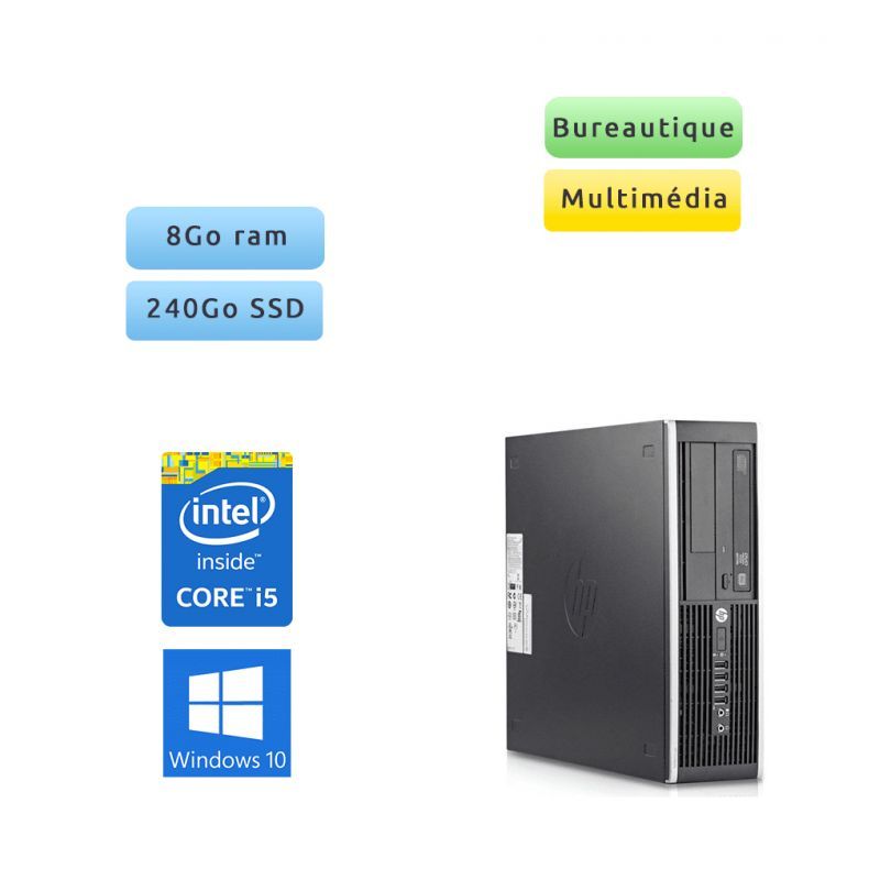 PC de escritorio HP de bajo perfil - i5, 8 GB RAM, 240 GB SSD - Centro multimedia