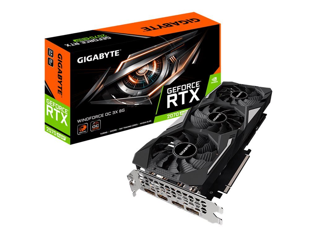Gigabyte GeForce RTX 2070 SUPER WINDFORCE OC 3X 8G Graphics Card - 8GB GDDR6, PCIe 3.0 x16, HDMI, 3x DisplayPort