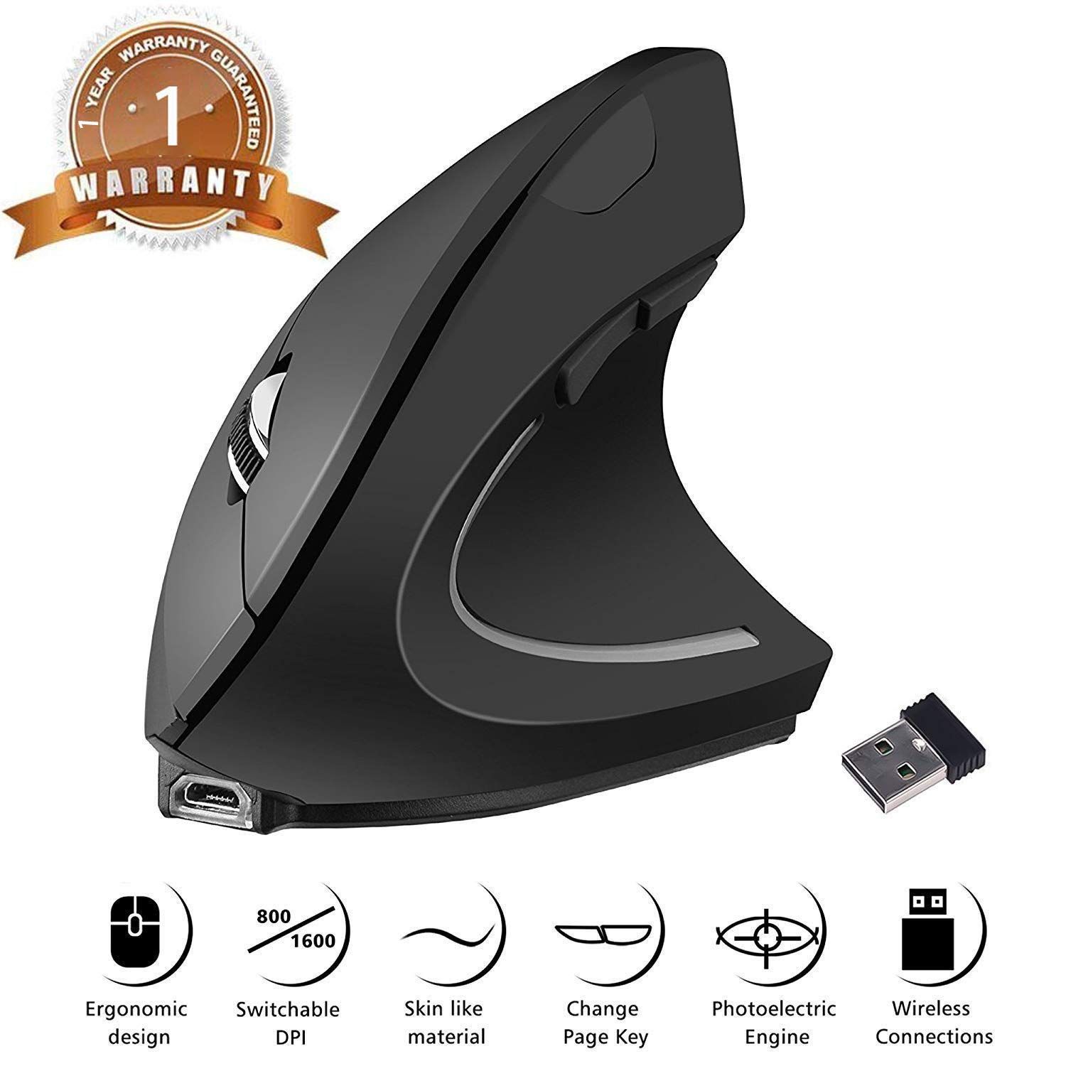 Bewishes Ergonomic Wireless Vertical Mouse