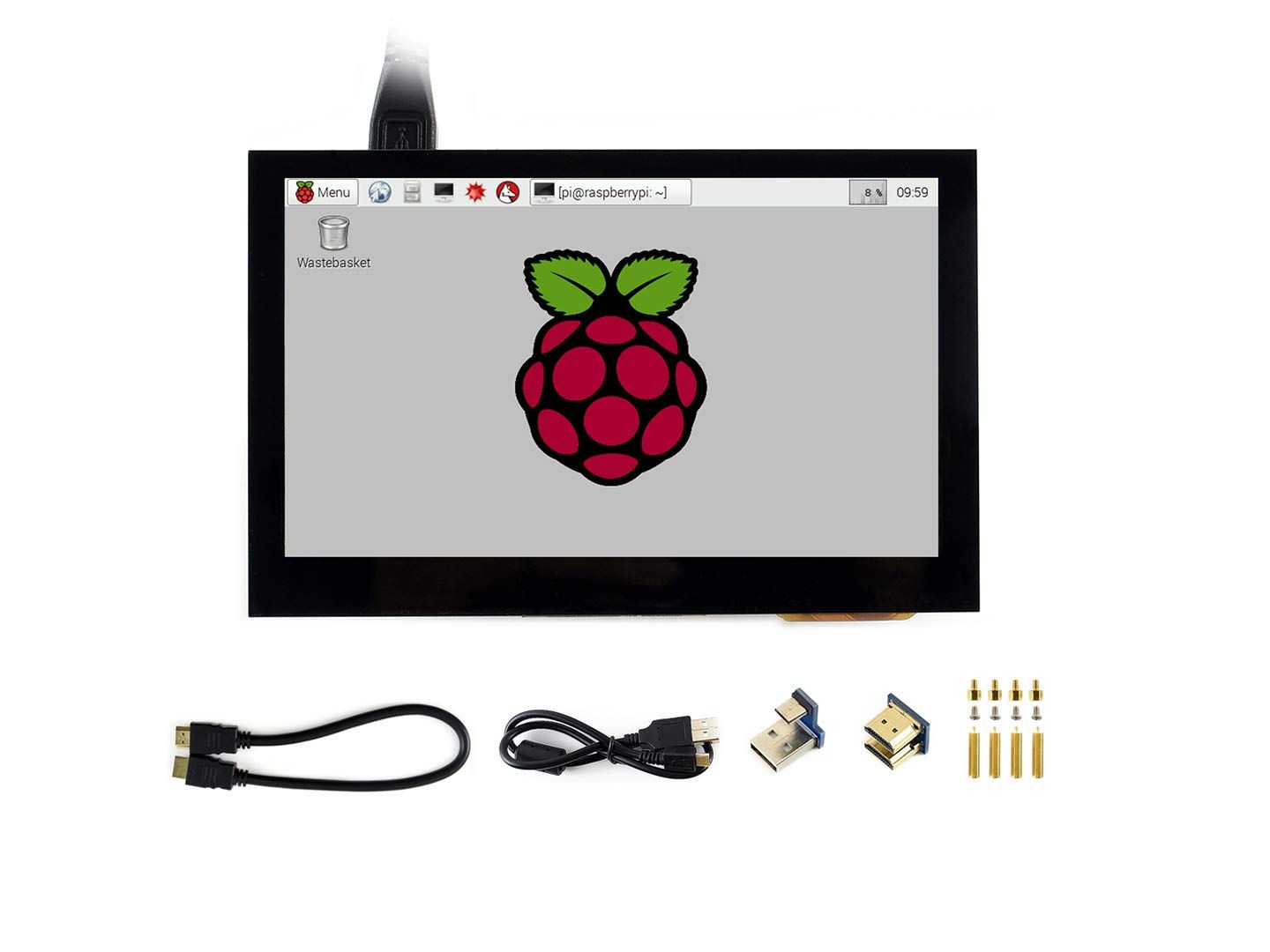 Écran LCD tactile IPS Waveshare de 4,3 pouces avec HDMI, noir