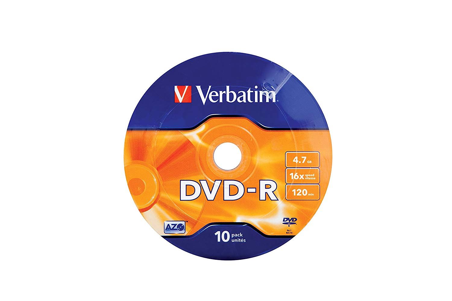 Verbatim DVD-R 4.7GB 16x 10 Wrap Broche Silver