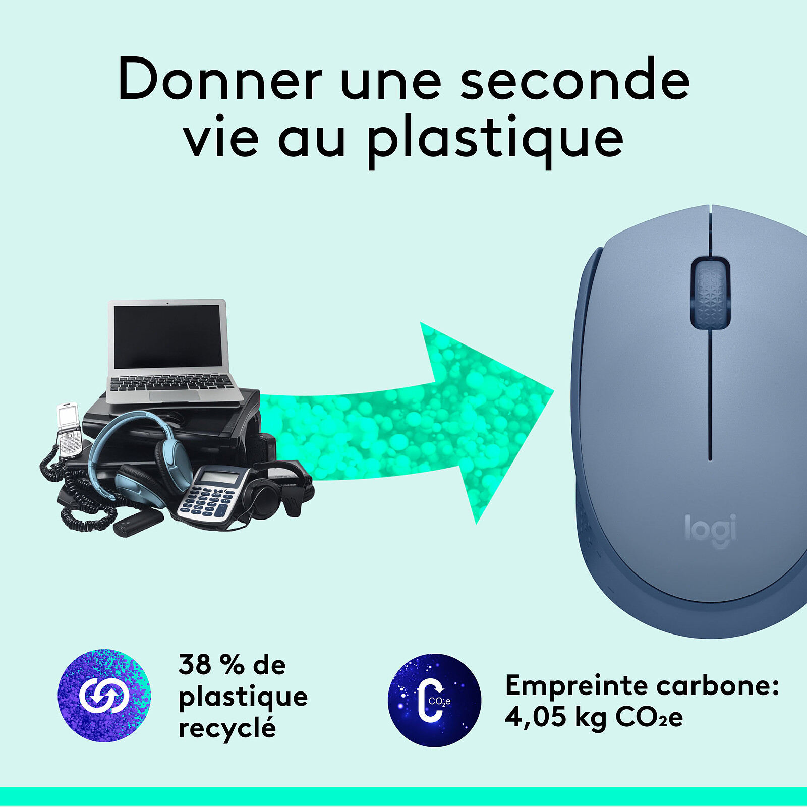 Logitech M171 Wireless Mouse (Blue Gray)