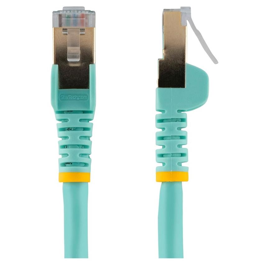 StarTech 5m CAT6A Ethernet Cable, Aqua, Shielded Snagless RJ45, 10GbE PoE Patch Cord