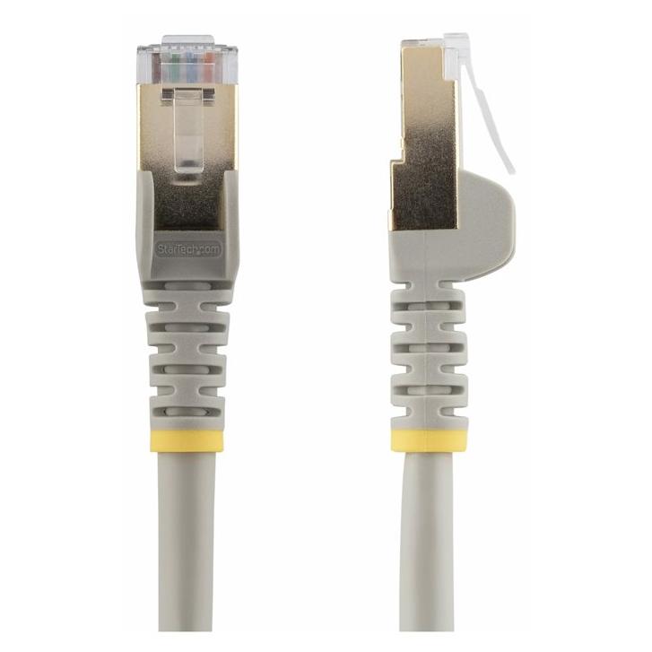 StarTech 5m CAT6A Ethernet Cable, Shielded PoE Patch Cord, Grey