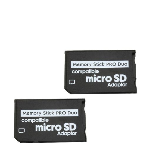 Com-Four Micro SD to MS Pro Duo Adapter - 2x Memory Card Converter for Sony Devices