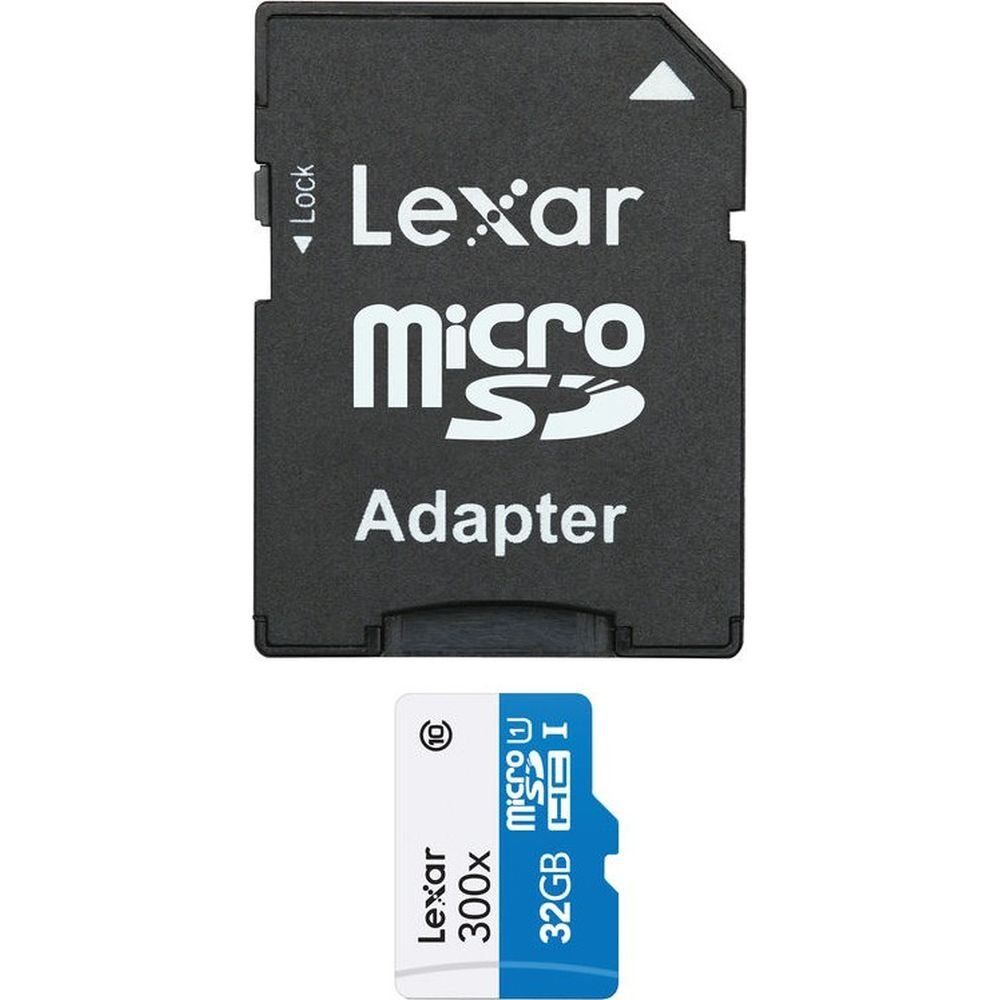 Lexar Micro SDHC Card 32GB UHS-I 300x (45MB/s) with SD Adapter