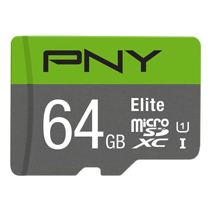 PNY Elite microSDXC Card 64GB Class 10 UHS-I U1 100MB/s