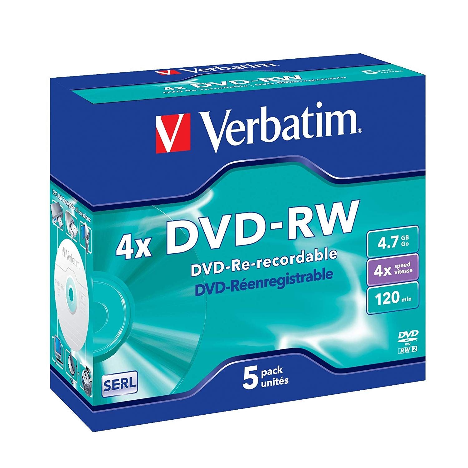 Verbatim DataLifePlus 5x DVD-RW - 4.7GB