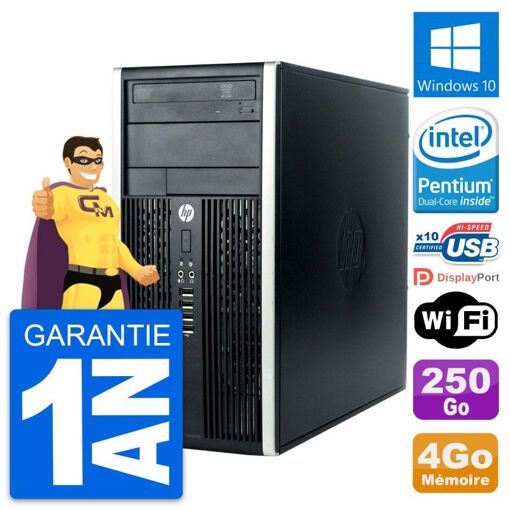 HP Compaq Pro 6300 Micro Tower - Intel Pentium G630 2.7GHz, 4GB RAM, 250GB HDD, Windows 10, WiFi