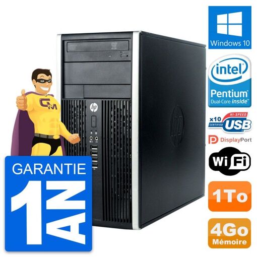 HP Compaq Pro 6300 Micro Tower - Intel Pentium G630 2.7GHz, 4GB RAM, 1TB HDD, Windows 10, WiFi