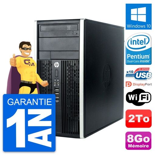 HP Compaq Pro 6300 Micro Tower PC - Intel G630, 8GB RAM, 2TB HDD, Windows 10, WiFi