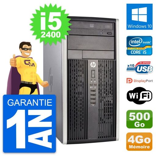 HP Pro 6300 CMT Intel i5-2400 4GB RAM 500GB HDD Windows 10 WiFi Desktop PC