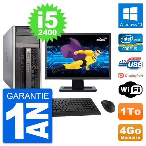 HP Compaq Pro 6300 CMT 22-inch i5-2400 4GB RAM 1TB HDD Windows 10 Wi-Fi All-in-One PC