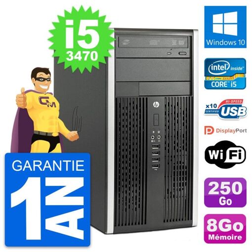 HP Pro 6300 CMT Intel i5-3470 8GB RAM 250GB HDD Windows 10 WiFi PC