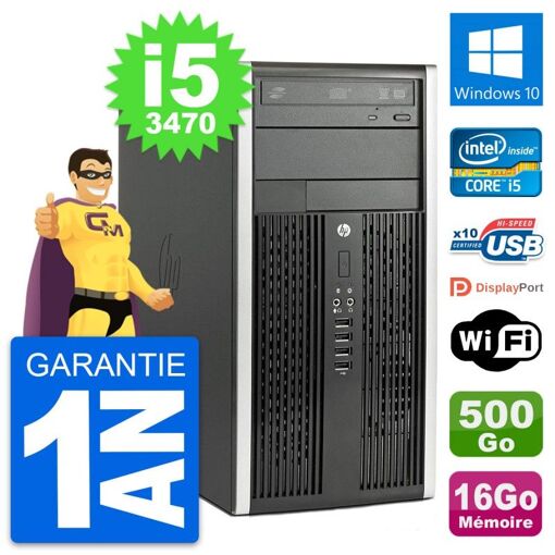 HP Compaq Pro 6300 CMT Intel i5-3470 16GB 500GB Windows 10 PC Mini Tower