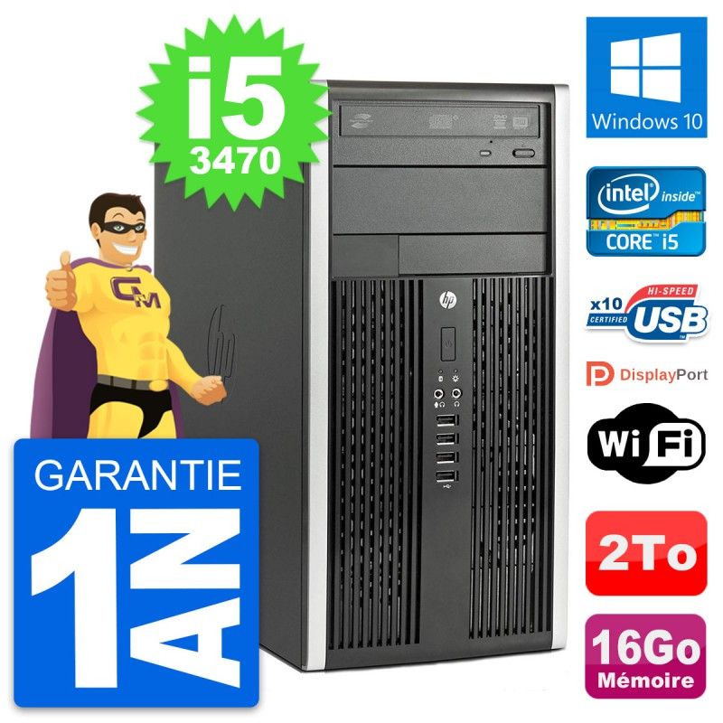 HP Compaq Pro 6300 CMT Intel i5-3470 16GB 2TB Windows 10 WiFi PC