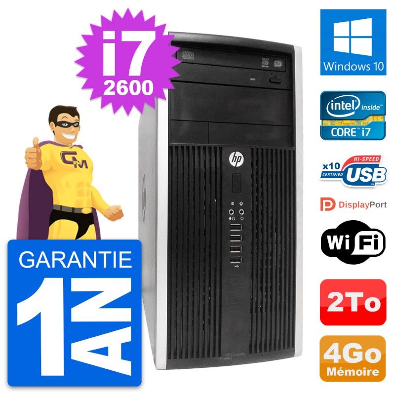 HP Compaq Pro 6300 CMT Mini PC - Intel i7, 4GB RAM, 2TB HDD, Windows 10, WiFi
