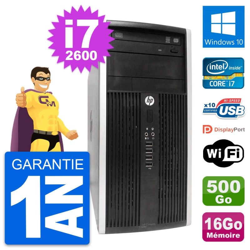 HP Compaq Pro 6300 CMT Mini PC - Intel i7, 16GB RAM, 500GB HDD, Windows 10, WiFi