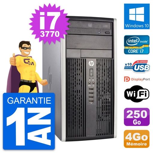 HP Pro 6300 CMT Intel i7-3770 4GB RAM 250GB HDD Windows 10 WiFi Desktop Computer