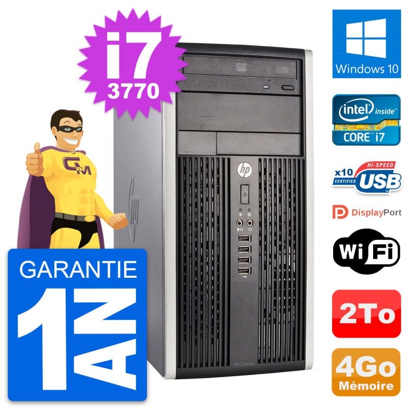 HP Compaq Pro 6300 Micro Tour PC - Intel i7-3770, 4GB RAM, 2TB HDD, Windows 10, WiFi