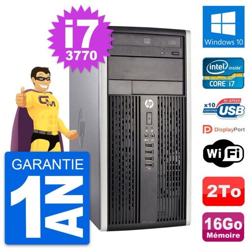 PC de escritorio HP Compaq Pro 6300 CMT Intel i7-3770 16GB 2TB con Windows 10 WiFi
