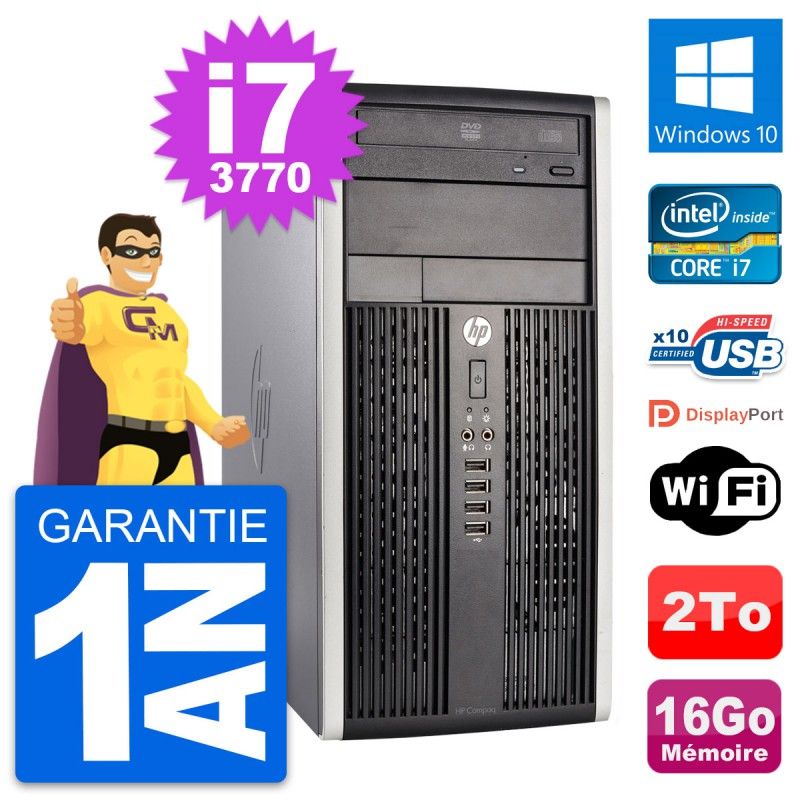HP Compaq Pro 6300 CMT Intel i7-3770 16GB 2TB Windows 10 WiFi Desktop PC