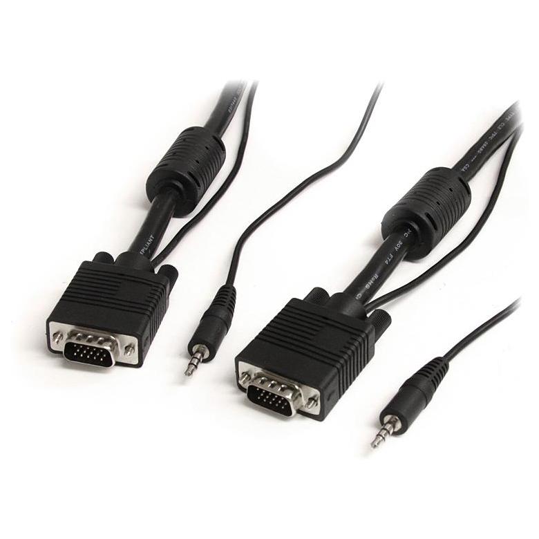 Cable de video coaxial StarTech.com para pantalla VGA de alta resolución, 15 pies con audio HD15 M/M