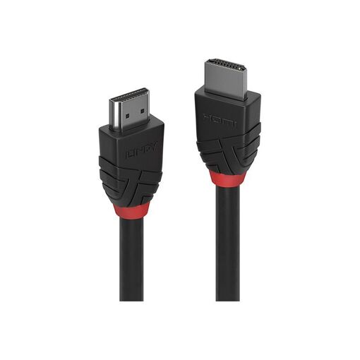 Cable de Lindy Black Line HDMI con Ethernet - 1 m, Tres Blindajes, Negro, Redondo, Compatibilidad 4K