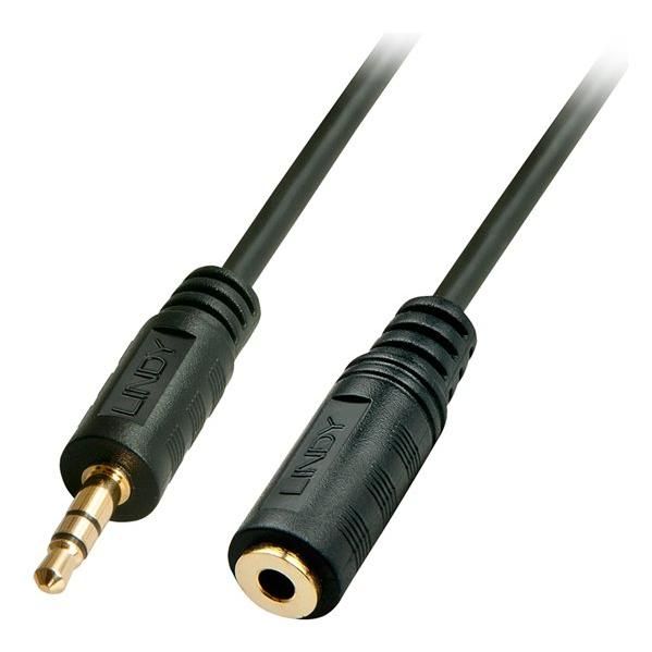 Lindy Premium Audio Cable Extension - 0.08 mm² - 2m - Stereo Mini-Phone 3.5mm Male to Female - Black
