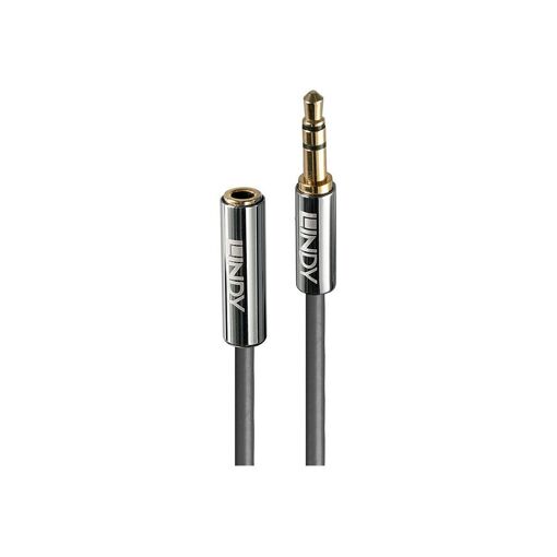 Cable de extensión de audio Lindy Cromo Line - 3,5 mm estéreo macho a hembra - 50 cm - Antracita