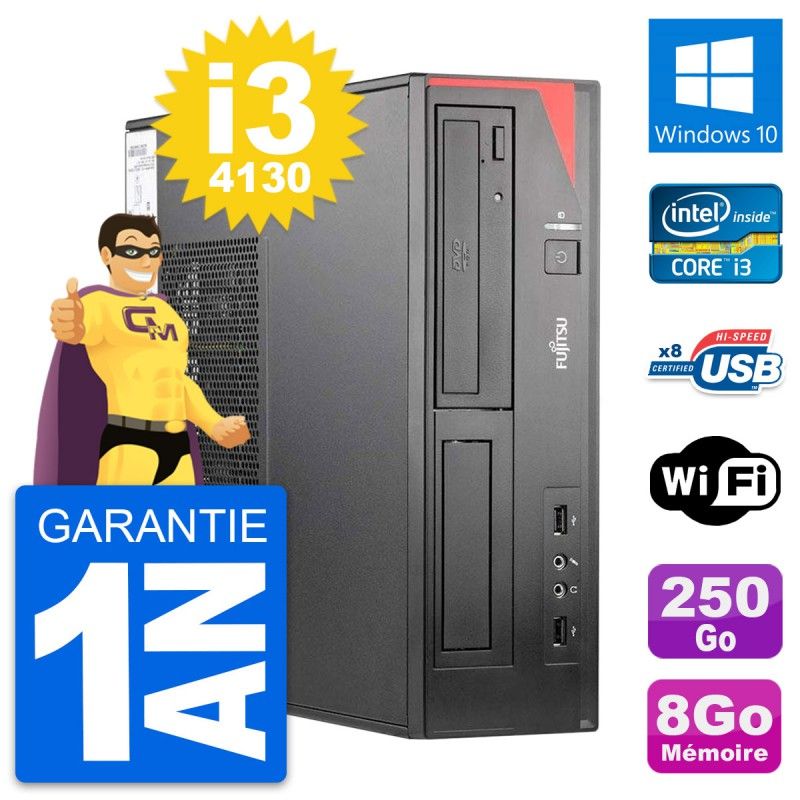 Fujitsu Esprimo E520 DT Desktop PC - Intel i3-4130, 8GB RAM, 250GB HDD, Windows 10, WiFi
