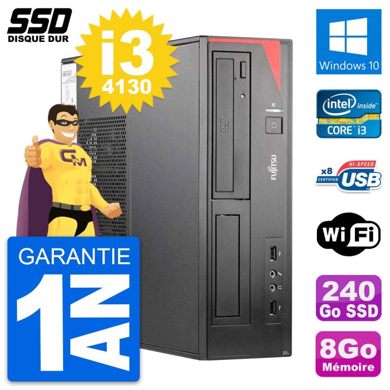 Fujitsu Esprimo E520 E85+ DT Laptop - Intel i3-4130, 8GB RAM, 240GB SSD, Windows 10, WiFi