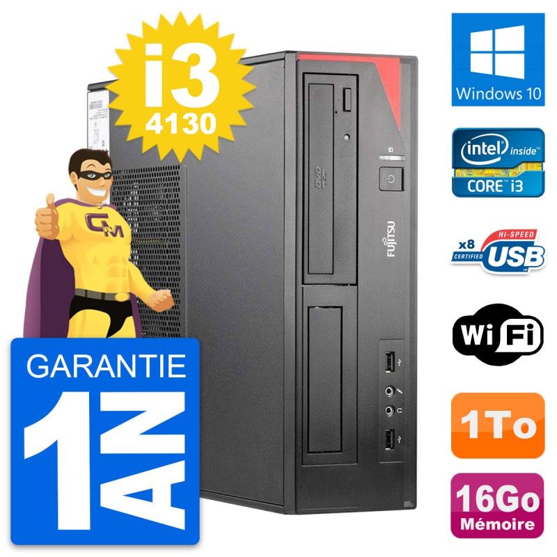 Fujitsu Esprimo E520 DT Desktop Computer - Intel i3-4130, 16GB RAM, 1TB HDD, Windows 10, WiFi