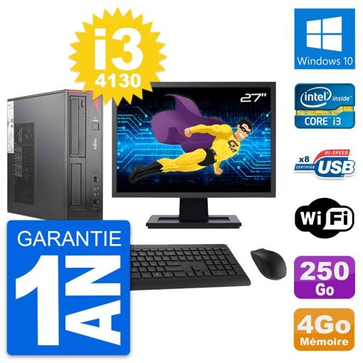 Fujitsu E520 DT 27-inch PC - Intel i3-4130, 4GB RAM, 250GB HDD, Windows 10, WiFi
