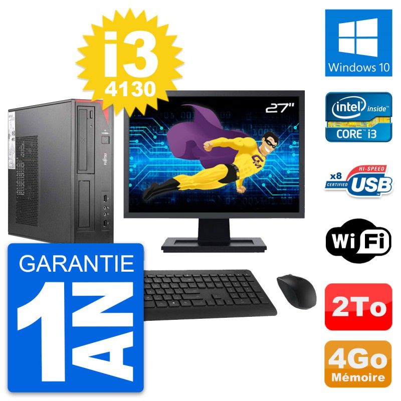 Fujitsu E520 DT 27-inch PC - Intel i3, 4GB RAM, 2TB HDD, Windows 10, WiFi