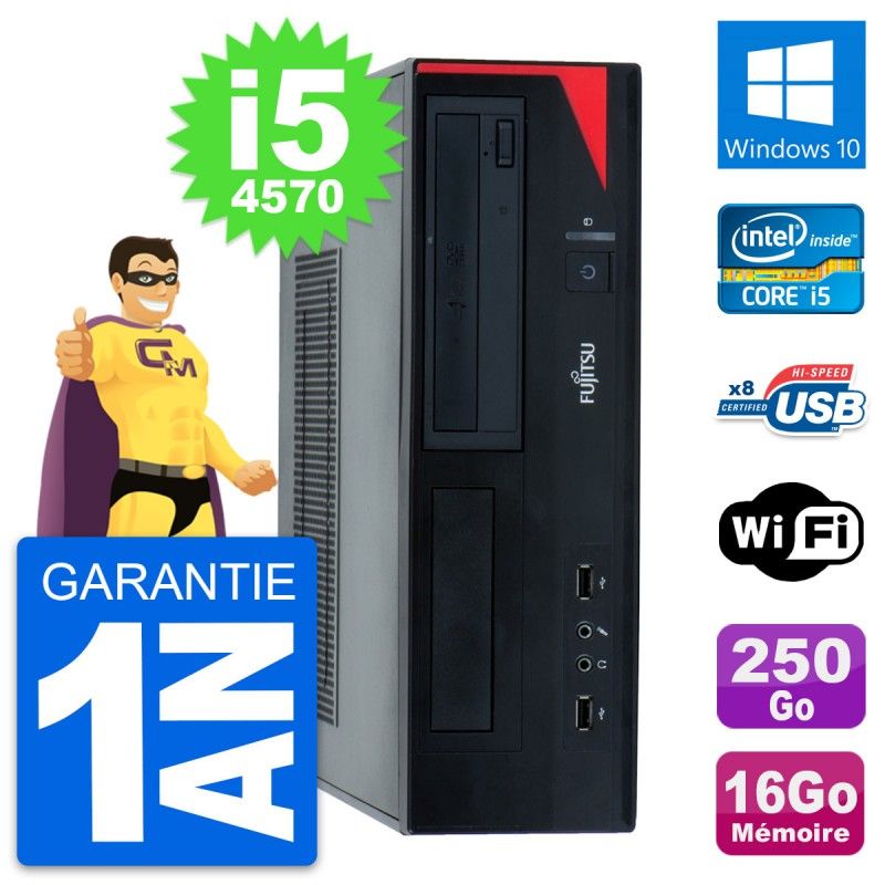 Fujitsu Esprimo E520 DT Desktop PC - Intel Core i5-4570, 16GB RAM, 250GB HDD, Windows 10, WiFi