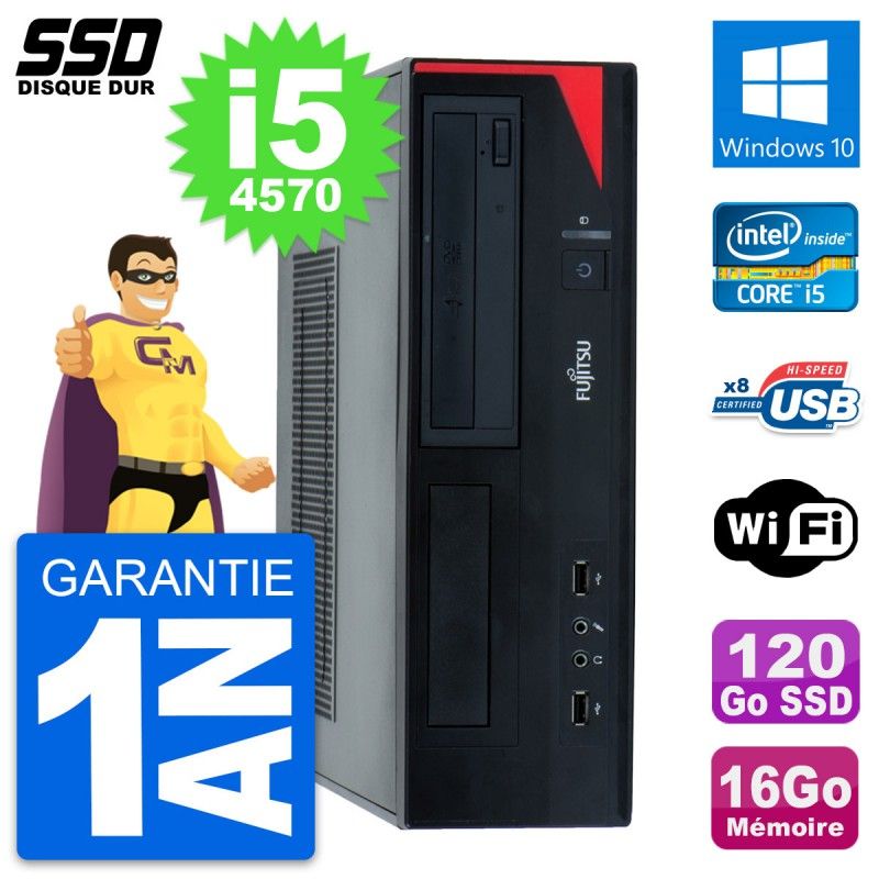 Fujitsu Esprimo E520 E85+ DT Desktop Computer - Intel i5-4570, 16GB RAM, 120GB SSD, Windows 10, WiFi